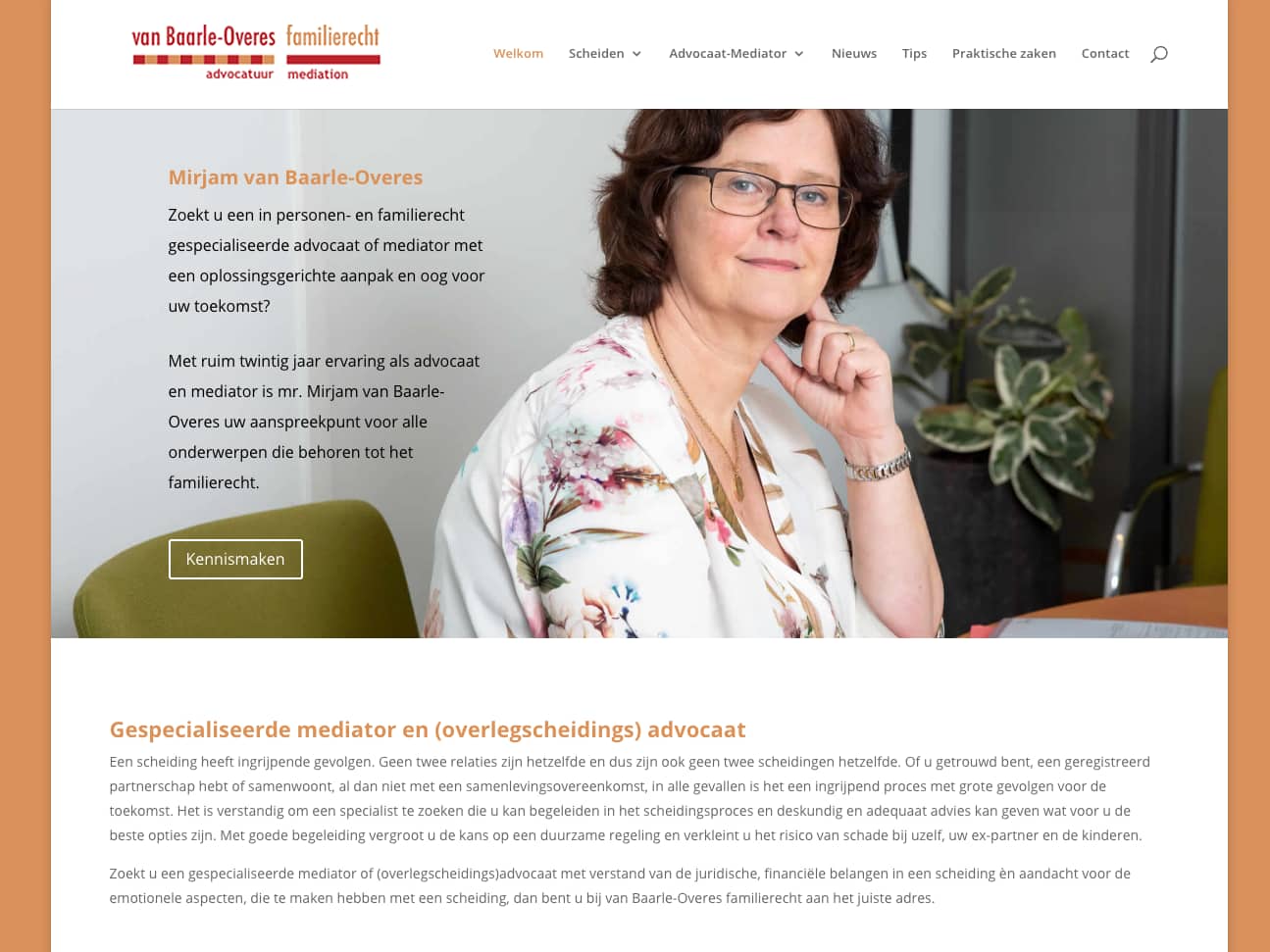 Wordpress website voor Van Baarle-Overes